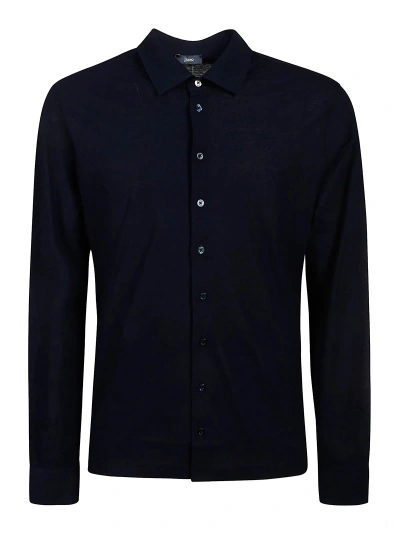 Herno Shirt In Crepe In Blue