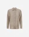 Herno Shirt In Iconic Print Silk In Camel