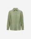 Herno Shirt In Iconic Print Silk In Light Green