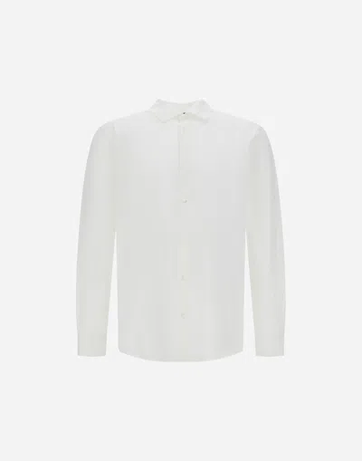 Herno Shirt In Superfine Cotton Stretch In White