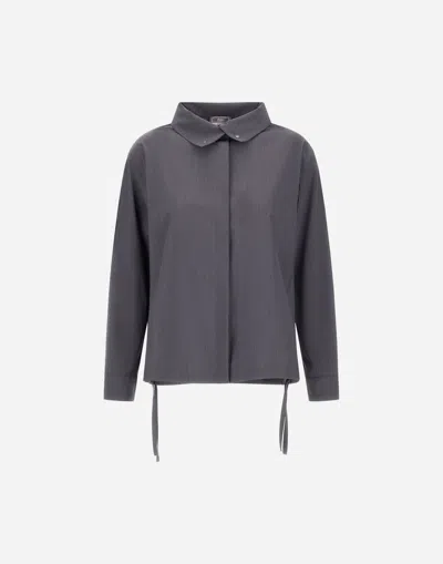 Herno Shirt In Tech-merino In Gray