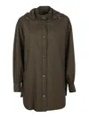 Herno Hooded Longline Jacket Adjustable Cuffs In Green