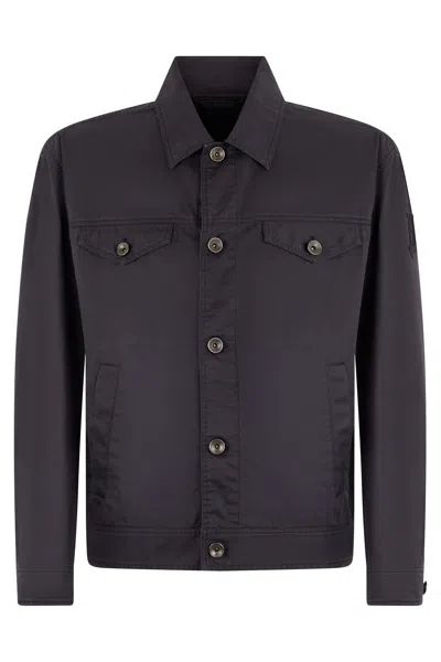 Herno Shirt Jacket In Dark Blue Color With Button Closure