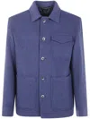 Herno Shirt Collar Field Jacket In Blue