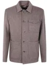 Herno Button-fastening Patch-pocket Jacket In Gray