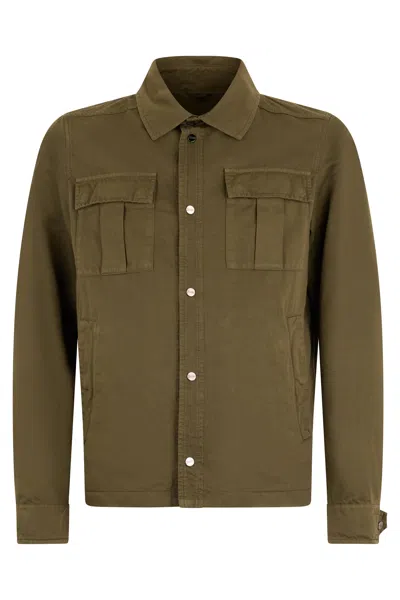 Herno Shirt With Applied Pockets In Green