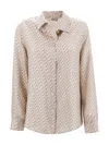 Herno Printed Long Sleeve Top With Cuffed Sleeves In Brown