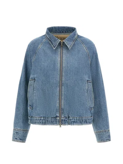 Herno Shirt-collar Jacket In Blue