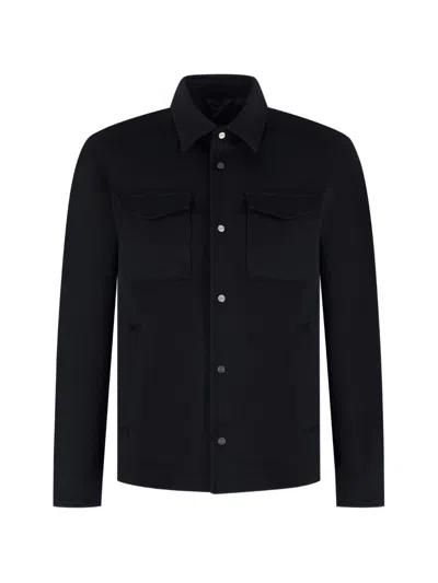 Herno Shirt-jacket With Pocket In Black