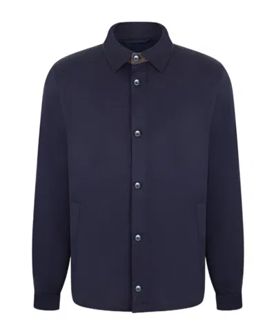 Herno Shirt-style Casual Jacket In Blue