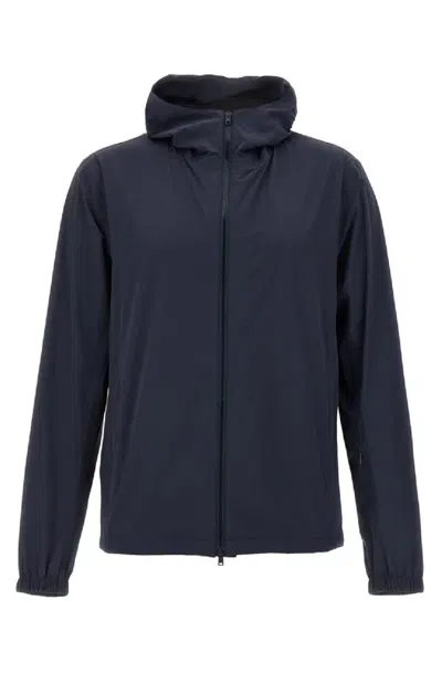 Herno Short Black Jacket With Modern Minimalist Design In Blue