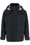 Herno Short Black Waterproof Jacket For Men In Polyester With Hood In Black