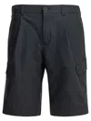 Herno Technical Fabric Cargo Bermuda Shorts In Black