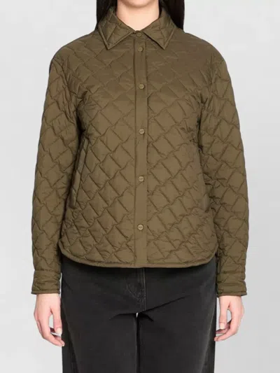 Herno Short Collared Jackets Long Sleeves Pockets In Green