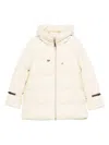 Herno Hooded Medium-length Wool Down Jacket With Zip In Neutral