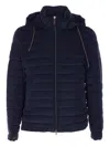 Herno Hooded Quilted Down Jacket In Blue