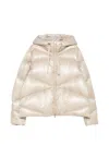 Herno Short Down Jacket In Beige