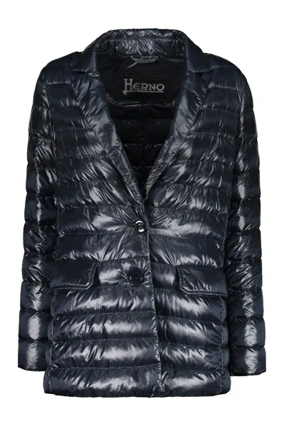 Herno Short Down Jacket In Blue