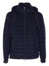 Herno Hooded Quilted Down Jacket In Blue