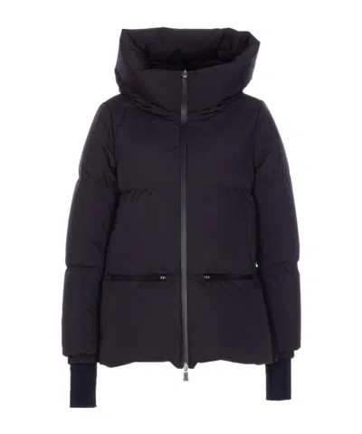 Herno Quilted Polyester Microfiber Jacket With Zip In Purple