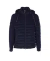 Herno Hooded Quilted Down Jacket In Blue