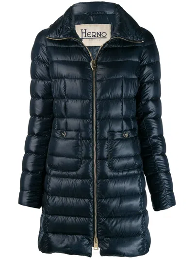 Herno Short Down Jacket In Blue