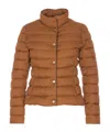 Herno High Neck Long Sleeve Padded Jacket In Brown
