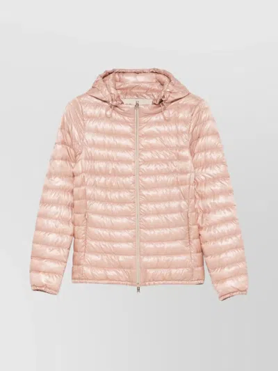 Herno Short Down Jacket Detachable Hood In Pink