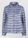 Herno Mini Short Quilted Down Jacket With High Collar For Women In Blue