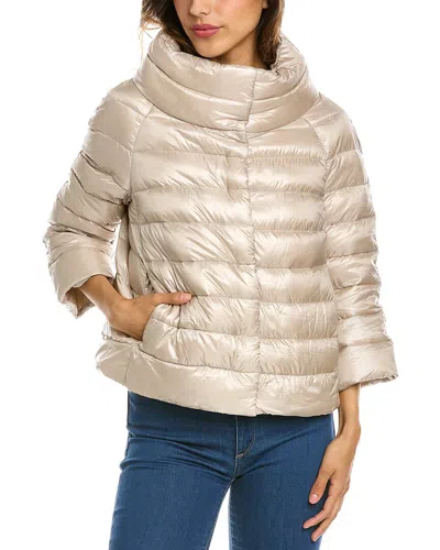 Herno Short Down Jacket In Neutral