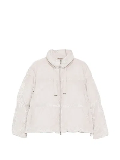 Herno Short Down Jacket In Powder