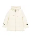 Herno Hooded Medium-length Wool Down Jacket With Zip Clothing In White
