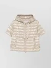 Herno Short Down Jacket With Hood And Pockets In Neutral