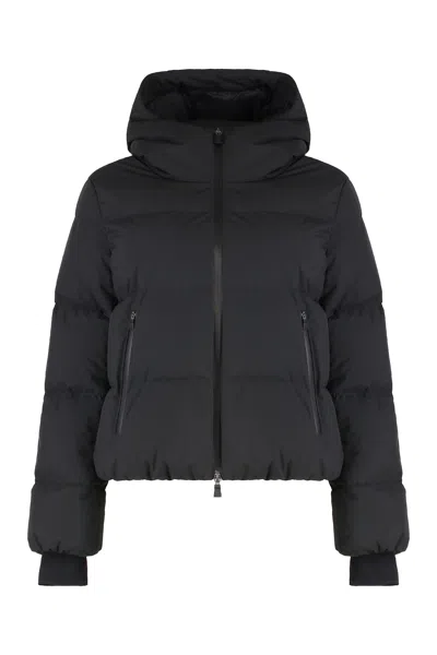 Herno Short Down Jacket With Hood In Black