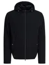Herno Hooded Jacket With Adjustable Drawstrings And Snap-button Pockets In Black