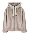 Herno Drawstring-hood Zip-front Jacket In Brown