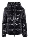 Herno Glossy Hooded Down Coat With Quilted Design In Black