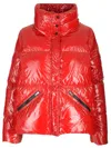 Herno Short Glossy Down Jacket In Red