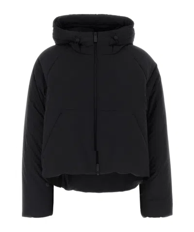 Herno Short Hooded Down Jacket In Blue