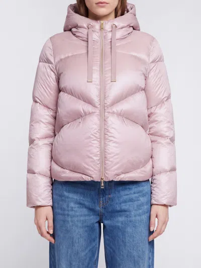 Herno Short Hooded Down Jacket In Water-repellent Ultra-light Nylon In Multi