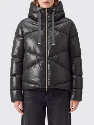 Herno Short Hooded Down Jacket In Water-repellent Ultra-light Nylon In Black
