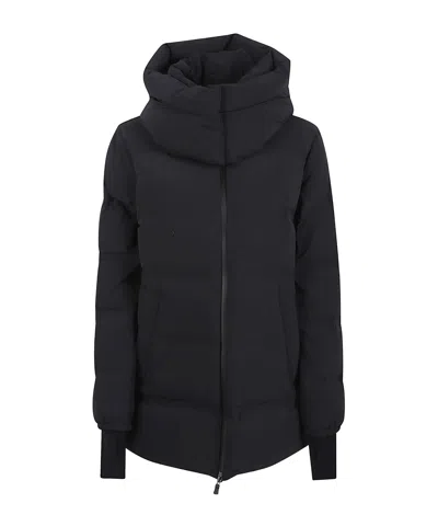 Herno Short Hooded Zip-up Jacket In Black