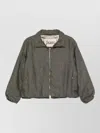 Herno Short Jacket High Collar Drawstring Hem In Gray