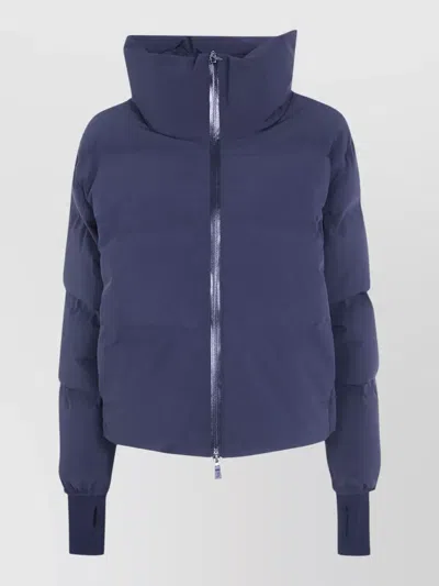 Herno Short Jacket High Collar Elastic Cuffs In Blue