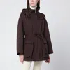Herno Short Laminar Coffee-colored Parka In Brown