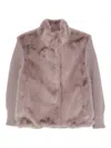 Herno Short Mallow Fur Combi Knit Jacket In Neutral