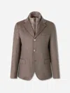 Herno Three-button Wool Jacket In Brown