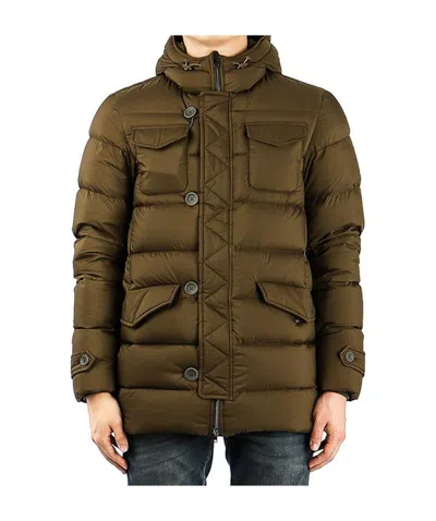 Herno Short Padded Coat In Green