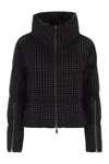 Herno Short Pied De Poule Down Jacket In Black