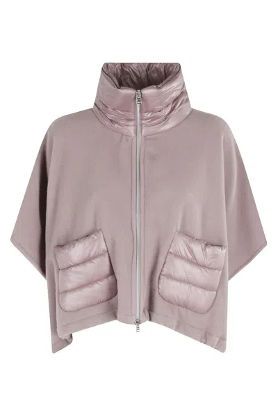 Herno Short Poncho With Details In Gold